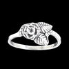 Diamond Cut Lone Rose Ring