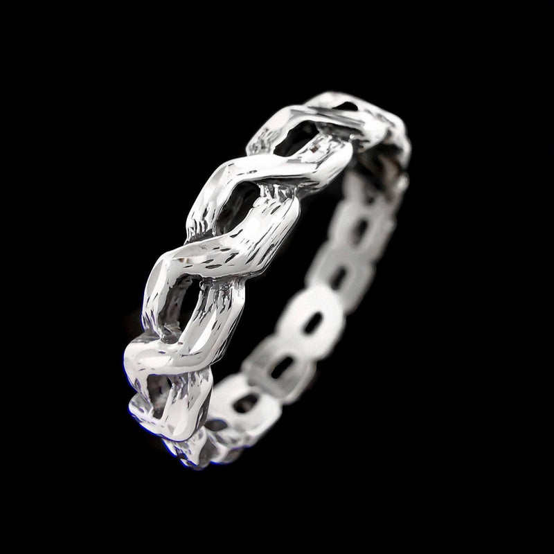 Diamond Cut Interwoven Chain Ring