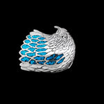 Bald Eagle Pendant, 925 Sterling Silver, Southwestern Bald Eagle Necklace,  Gemstone Pendant, - Mainland Silver