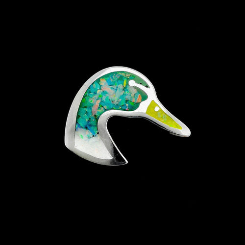 Sterling Silver Mallard Duck Pendant, 925 Sterling Silver Avian Necklace, Duck Jewelry, - Mainland Silver