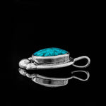 Oval Gemstone Pendant, 925 Sterling Silver Pendant,  Gemstone Necklace, , Beaded Accents - Mainland Silver