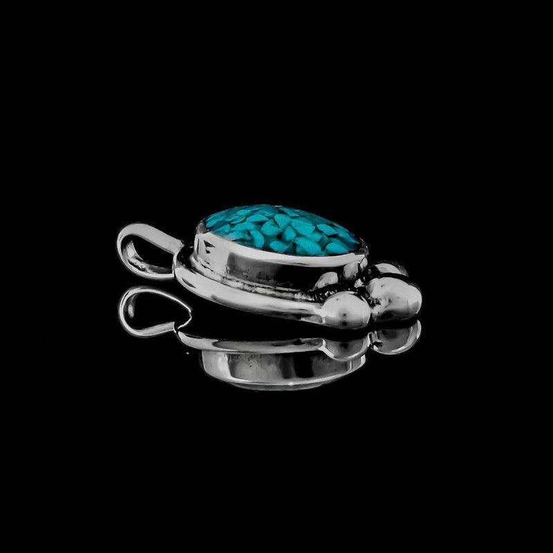 Oval Gemstone Pendant, 925 Sterling Silver Pendant,  Gemstone Necklace, , Beaded Accents - Mainland Silver