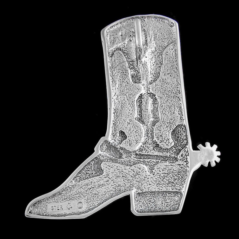Southwestern Style Cowboy Boot with Spur Pendant, 925 Sterling Silver, Western Gemstone Necklace, - Mainland Silver