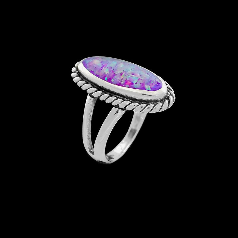 Large Inlay Rope Ring - Mainland Silver