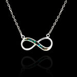 Made to Order Customizable Infinity Necklace, 925 Sterling Silver Pendant, Infinity Gemstone Necklace, Gemstone, Birthstone, Fire Opal - Mainland Silver