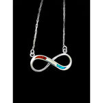 Made to Order Customizable Infinity Necklace, 925 Sterling Silver Pendant, Infinity Gemstone Necklace, Gemstone, Birthstone, Fire Opal - Mainland Silver