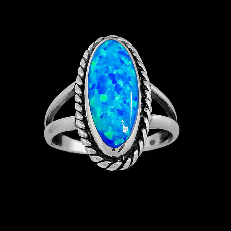 Large Inlay Rope Ring - Mainland Silver