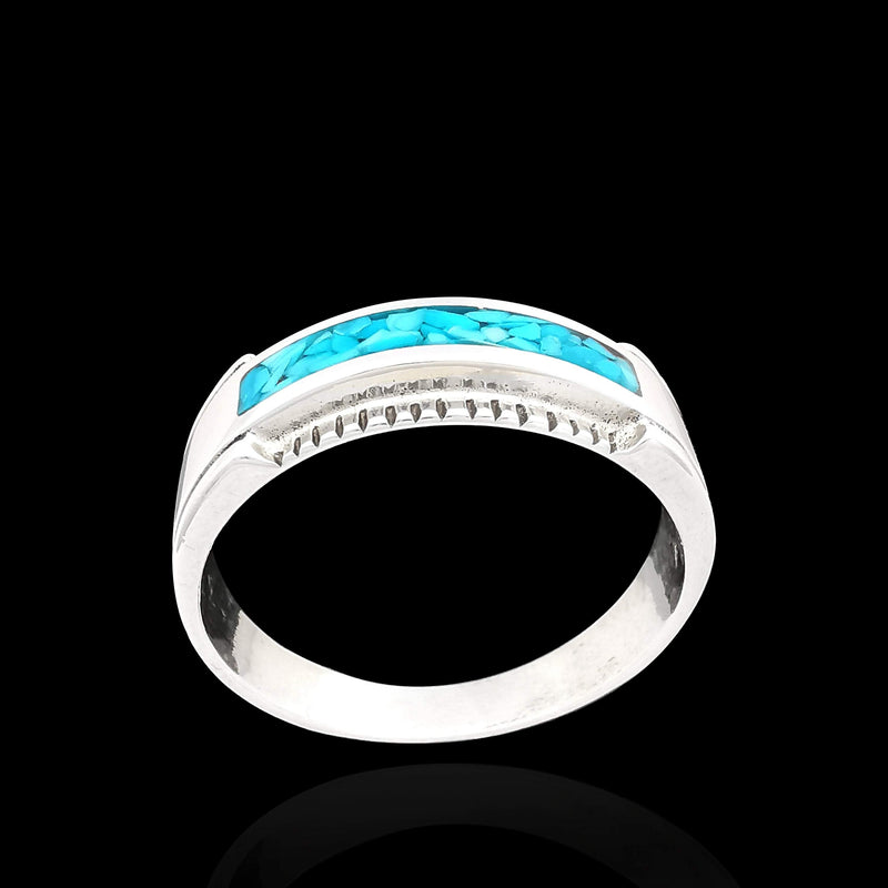 Sawtooth Inlay Band Ring - Mainland Silver