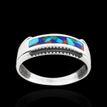 Sawtooth Inlay Band Ring - Mainland Silver