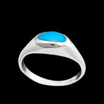 Oval Domed Inlay Ring - Mainland Silver