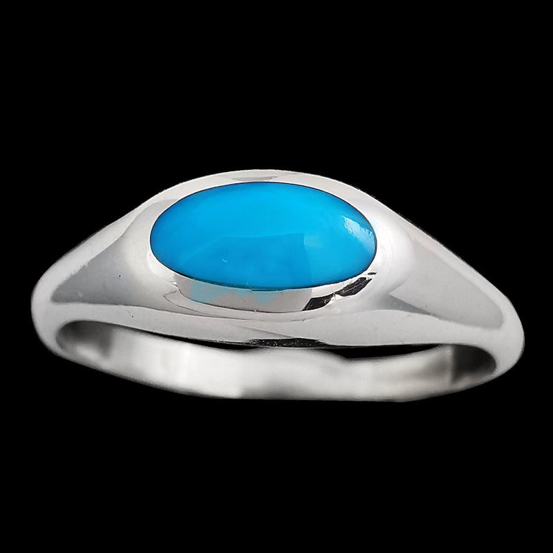 Oval Domed Inlay Ring - Mainland Silver