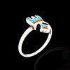 Thunderbird in flight ring - Mainland Silver