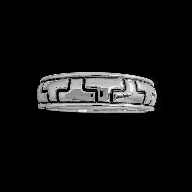 Geometric Tetris Band - Mainland Silver