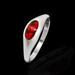 Oval Domed Inlay Ring - Mainland Silver