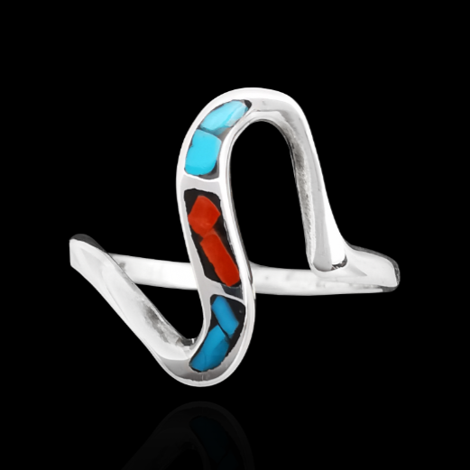 Southwestern Abstract Ring - Mainland Silver