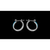 925 Sterling Silver Hoop Earrings inlaid with Kingman Turquoise