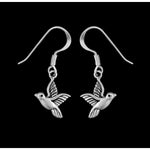 Sterling Silver Flying Bird Dangle Earrings