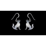 Howling Wolf Earrings • 925 Sterling Silver • Moon and Stars Design • Wolf Lover Jewelry