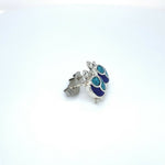 925 Sterling Turtle stud earrings with inlaid with lapis lazuli and turquoise