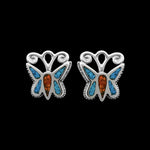 Butterfly Earrings • Handmade with Love • Sterling Silver and Turquoise Combination