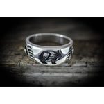 Grizzly Bear and Bear Paws Ring • Sterling Silver • Engraved • 925 • Navajo Native American