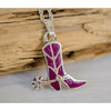 Southwestern Sterling Silver & Sugalite Chipe Cowboy Boot Pendant