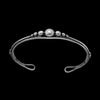 Sterling Silver Cuff Bracelet with Seven Silver Pearls