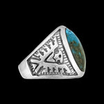 Nevada Turquoise Ring, Thunderbird Ring, 925 Sterling Silver Ring, Navajo Ring, Native American Handmade Jewelry, Turquoise Ring