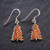 Christmas Tree Earrings • 925 Sterling Silver • Festive Holiday Jewelry