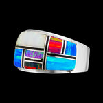 Navajo Opal Inlay Ring • 925 Silver • Indigenous Artistry • Southwest Style • Edward Johnson