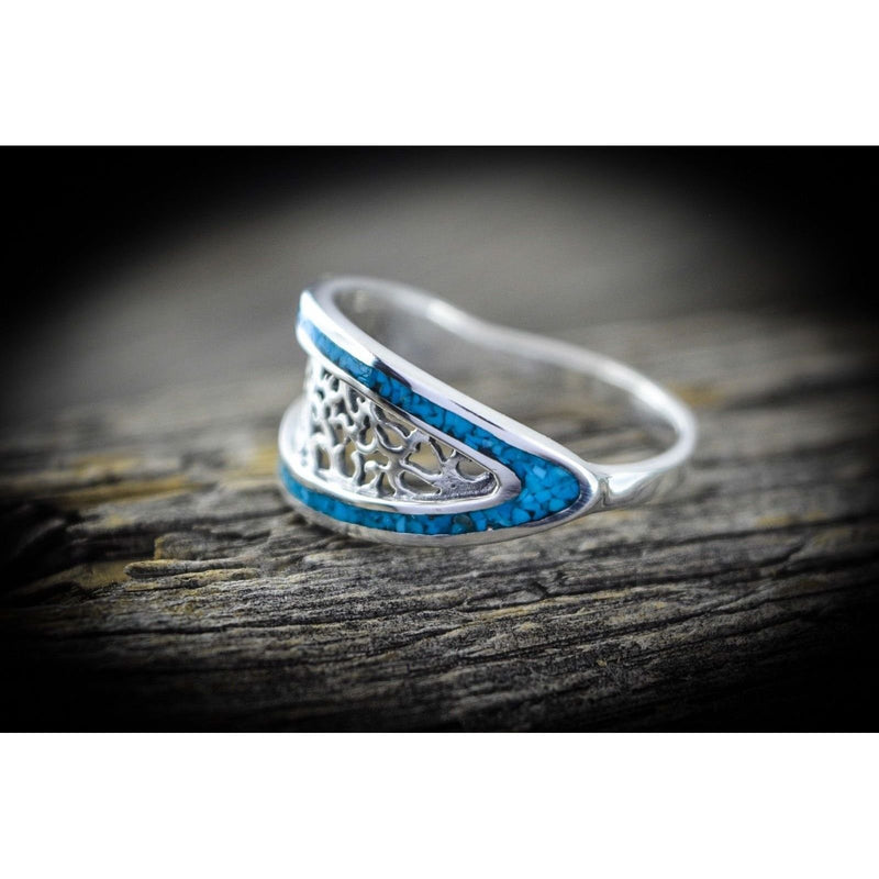 Elf Quest Ring • 925 Sterling Silver • Kingman Turquoise • Wolf Rider • Navajo Handmade