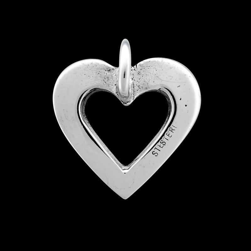 Sterling Silver and Kingman Chip Turquoise Heart Pendant