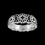 Size 10-925 Sterling Silver Concho Belt Ring, Southwestern Native Design, Handmade Geometric Band, Handcrafted Silver Jewelry