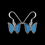 925 Sterling Silver Butterfly Earrings, Blue Butterfly Earrings, Butterfly Studs, Butterfly Posts