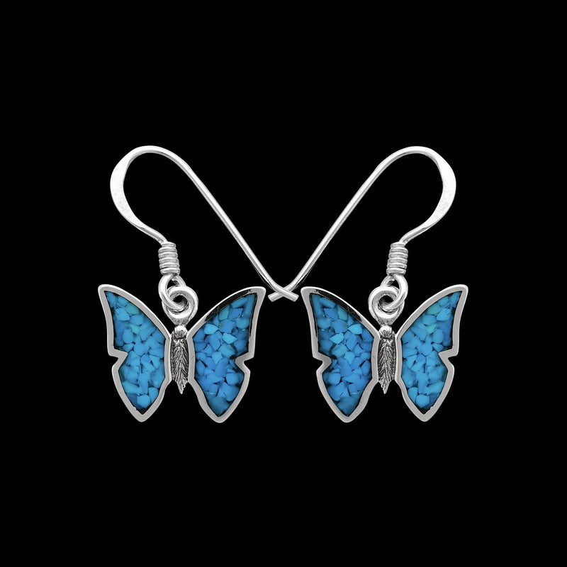 925 Sterling Silver Butterfly Earrings, Blue Butterfly Earrings, Butterfly Studs, Butterfly Posts