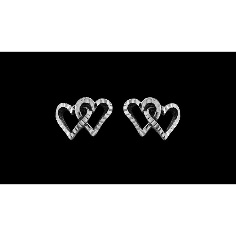 Heartbeat Earrings • Sterling Silver • Love Jewelry • Diamond Cut