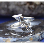 Sterling Silver wrap style slightly adjustable arrow ring sizes 5-10