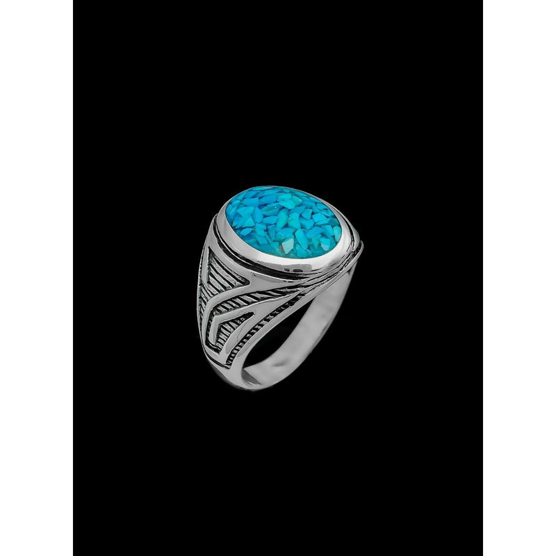 Navajo Ring, 925 Sterling Silver Ring, Native American Handmade Jewelry, Maze Ring, Size 8 Ring, Turquoise Ring