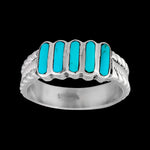 Lucy Shekya Zuni Ring • 925 Silver • Native American Handmade • Sleeping Beauty Turquoise