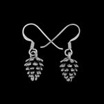 925 Sterling Silver Pine Cone Dangle Earrings