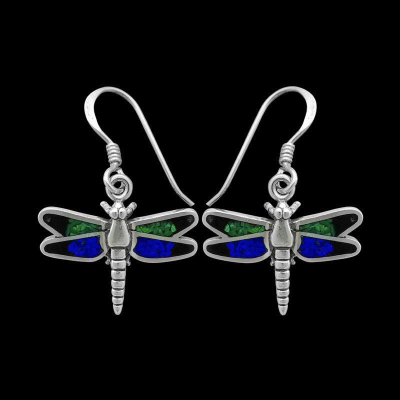 Insect Earrings • 925 Sterling Silver Navajo Earrings • Dragonfly Earrings