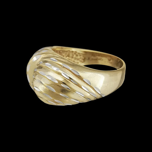 925 Sterling Silver Gold Ring, 14KT Gold plated Sterling Silver, Vintage Ring Design, Size 6