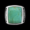 Mountain Ring • Kingman Turquoise • 925 Sterling Silver • Size 14 • Navajo Handmade