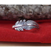 Sterling silver feather band ring in sizes 6, 7, 8, 9