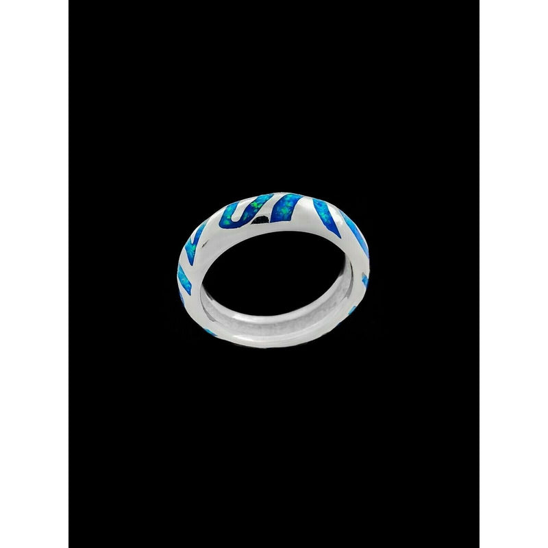 Tribal Ring, 925 Sterling Silver ring, Opal ring, Blue Opal ring