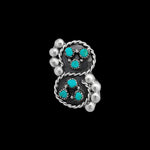 Size 5-925 Sterling Silver Sleeping Beauty Turquoise Cabochon Ring, Braided Border Infinity Design, Handmade Gemstone Jewelry, Navajo Solitaire Stone Band