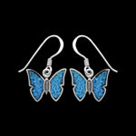 925 Sterling Silver Butterfly Earrings, Blue Butterfly Earrings, Butterfly Studs, Butterfly Posts