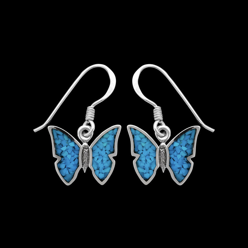 925 Sterling Silver Butterfly Earrings, Blue Butterfly Earrings, Butterfly Studs, Butterfly Posts