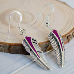 Bird Feather Earrings • 925 Sterling Silver • Handcrafted Feather Dangle Earrings