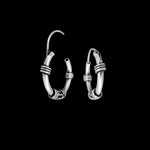 925 Sterling Silver Huggie Style Earrings, Bali Style, Full 13 mm Hoop